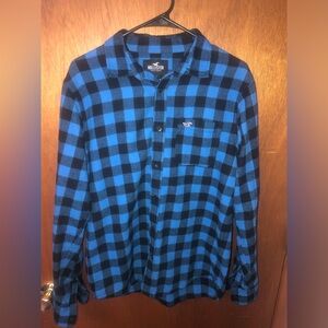 Hollister Men's Blue and Black Flannel